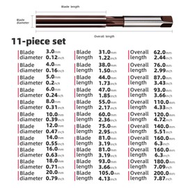 11PCS Hand Reamer Set H8 Straight Slot Reamer,Metric Reaming Drill Bit for Metal,DRINYOUNG (11PCS：3mm-20mm)