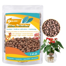 ZeeDix 14LB Expanded Clay Pebbles for Plants, 4mm-16mm Leca Balls Clay Aggregate Grow Media, Natural Organic Clay Pebbles for Hydroponic, Gardening, Orchids, Decoration, Aquaponics