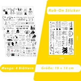 FloraVigo Rub On Sticker Approx. A5 19 x 14 cm (4 Pieces) (Easter)