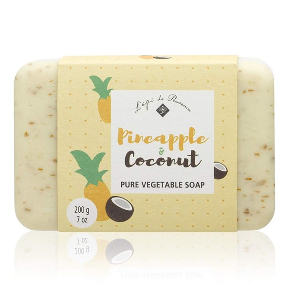 L'epi de Provence Vegetable Shea Butter Bar Soap, Pineapple Coconut, 7 Ounce