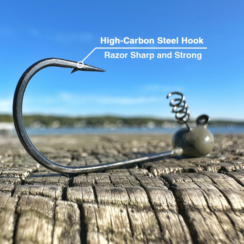 Reaction Tackle Tungsten Shaky Head Jigs for Bass Fishing -