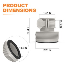 GASHER 2Pcs Type B Pool Hose Connector Kit for Intex Systems - Converts and Connects 1.5 Inch Hoses to Filter Pumps, Saltwater Compatible