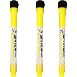 3 Pcs Yellow Magnetic Whiteboard Pen Writing Drawing Erasable Board Marker Office Supplies Erasable Whiteboard Pen Dry Erase and Wet Erase Markers and Highlighters Writing and Correction Supplies