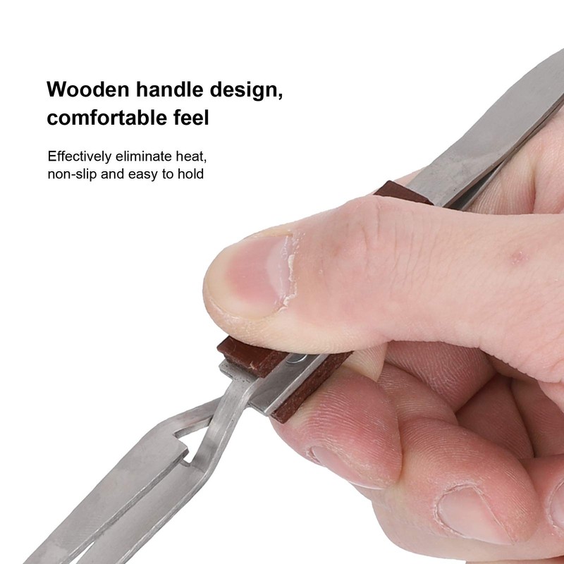 2Pcs Self Locking Tweezers, Straight Curved Tip Cross Tweezers for