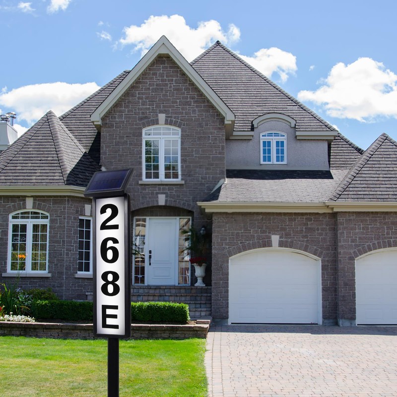 FLSEPAMB Solar Address Sign Lighted Solar House Numbers for Outside