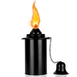 Zhulerzil Torch Replacement Canisters (12 oz). Torch Refillable Canisters Bamboo Torch Fuel Can, Citronella Tabletop Torches Canister Outdoor for Patio Garden Decor, Black