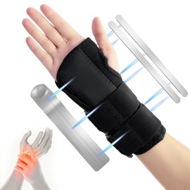 Muñequera Ortopedica Muñequeras de Soporte - Muñequera Tunel Carpiano Ajustable Con 3 Soportes, Ferula Tunel Carpiano para Artritis Tendinitis Fracturas(Negro, Mano Derecha)