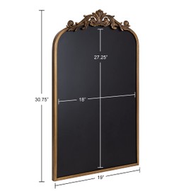 Kate and Laurel Arendahl Arch Chalkboard, Gold, 19 x 31, Framed Arched Ornate Vintage Magnetic Chalkboard for Unique Display, Decoration, and Organization