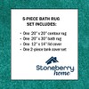Wissota Trader Stoneberry Home Plush 5-Piece Bath Rug Set, Teal