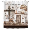 LIGHTINHOME Farmhouse Christian Shower Curtain 60Wx72H Inches Inspirational Rustic Bible
