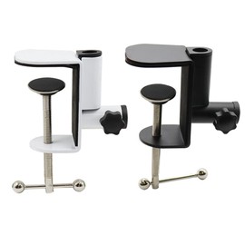 ThtRht 2 Pack Table Mount Clamp Two-way Horizontal Vertical Arm Stand C Type Holder Bracket DIY Fixed Desk Lamp Clip for Microphone Camera Lamp Desktop Mic Stand Stick Hose 0.47'' 12mm Hole Tube