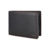 LEDEROW Men's Leather Wallet Black/Red – Landscape Format Wallet with