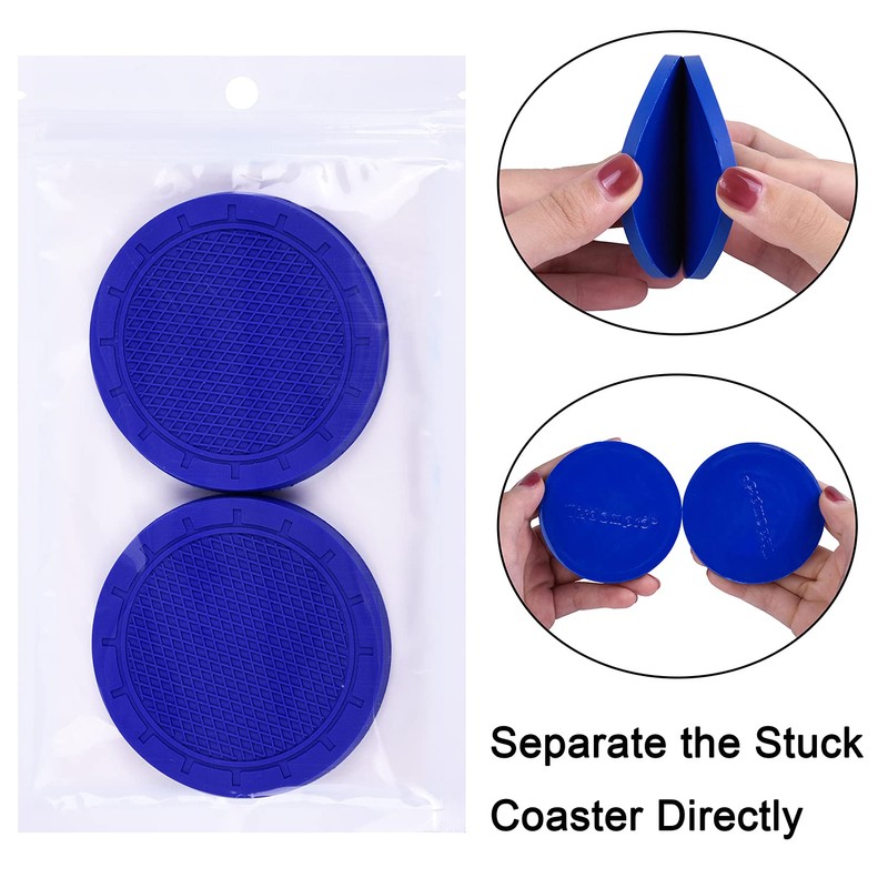 Car Coasters, Wisdompro 4 Pack PVC Car Cup Holder Insert