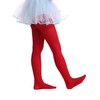 EVERSWE Girls Semi Opaque Footed Tights, Microfiber Tights (2-4, Red)
