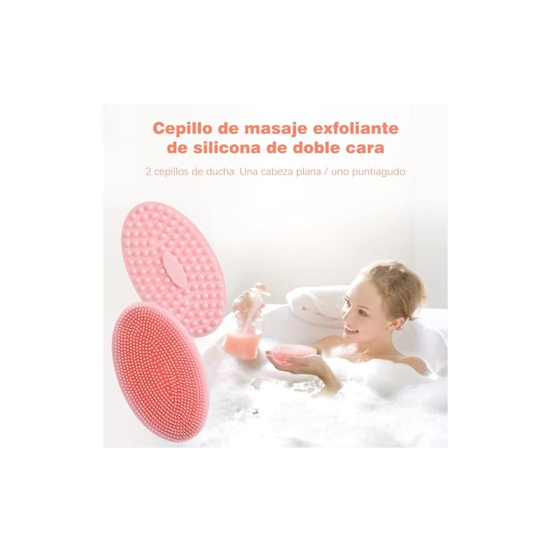 2 Piezas Cepillo Corporal de Silicona, Estropajo Corporal de Suave