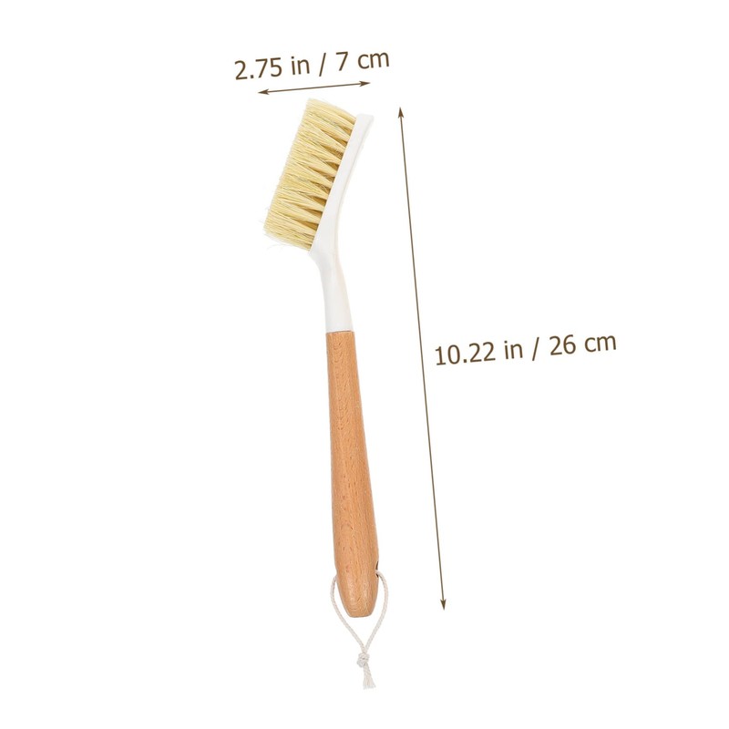 OATIPHO 2Pcs Wooden Dish Brush with Handle for Kitchen Heavy