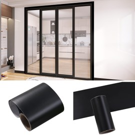 Luoerwen Black self-Adhesive Wallpaper,Decoration Border Stickers for Wall,Peel and Stick Border Sticker, Removable Contact Paper, Renter friendl (fu gan bao shi HEI, L 118.11in x W 3.94in)