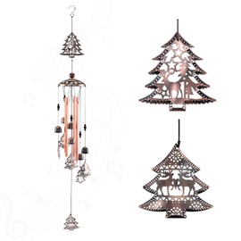 Yoption Campanillas de viento de árbol de Navidad, campanillas de viento de cobre, para regalos de cumpleaños, día de la madre, regalos de abuela, regalos de Acción de Gracias, decoración de jardín interior y exterior