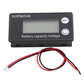 LCD 12V Battery Capacity Indicator Tester Lithium Battery Universal Digital Display Voltmeter(10-100V White  Alarm )