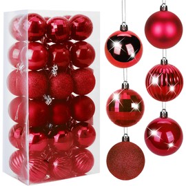 BLAZOR Christmas Baubles, 36Pcs 6CM Christmas Tree Baubles - Shatterproof Christmas Tree Decorations, Large Xmas Hanging Ball for Holiday Wedding Party Ornaments