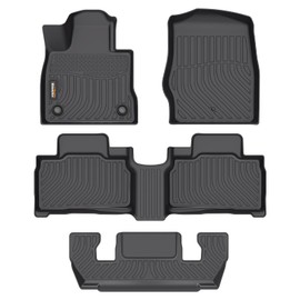 Binmotor-All Weather Floor Mats Custom Set for Ford Explorer 6 Seat 2020-2025, Heavy Duty TPE Car Floor Liners Explorer Accessories