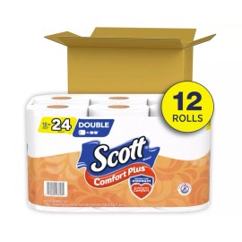 Scott ComfortPlus Toilet Paper, 12 Double Rolls,231 Sheets per Roll, Septic Safe
