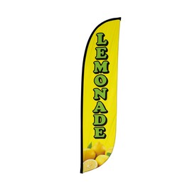 LookOurWay Feather Flag Banner - 12 Feet Tall Advertising Flags for Outdoor Business and Events Promotion - Swooper Flag Only - Juice Flag - Lemonade Yellow (10M1200616)