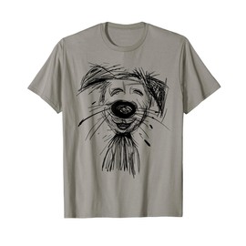 Dog Abstract Art Portrait Drawing Whimsical Dog Lover Gift T-Shirt