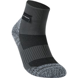 IZL waterproof Socks Breathable Thin Moisture Wicking Low Cut Cushioned Socks Seamless for Hiking Running Dark Gray, 1 Pack Small