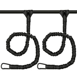 Apeso 2 Pack Kayak Paddle Leash, Paddle Board Leash Fishing Lanyard Tool Tether with Carabiner Kayaking Accessories for Canoe Boat Inflatable Paddle Board (Black)