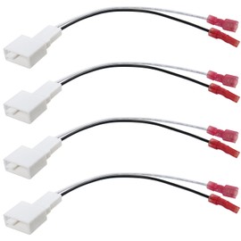 Jayubien 72-8104 Speaker Harness Adapter Compatible with Toyota Camry RAV4 Sequoia Tundra Corolla 4Runner Prius Car Door Speaker Wire Connector for Subaru Forester Legacy Mitsubishi Scion,2Pin 4PCS