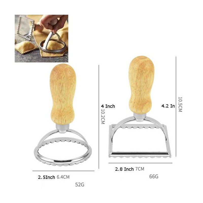 Ravioli Stamp Maker Cutter with Roller Wheel Set,Mold with Strong
