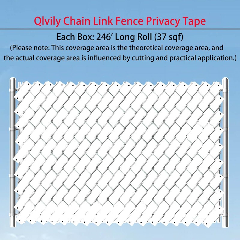 Qlvily Chain Link Fence Privacy Tape, 246ft x 0.15ft Chain