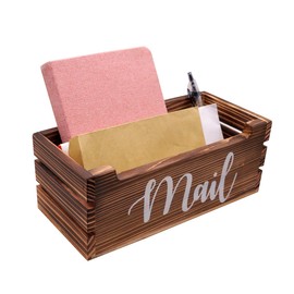 Rustic Wood Tabletop Mail Holder Box, Desktop Mail Organizer, Mail Sorter, Mail Holder, Letter Holder, Mail Storage Box