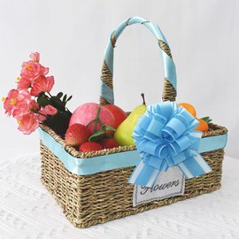 10 Pieces Large Pull Bows, 6 inches Bow for Gift Wrapping, Basket Decoration, Party, Birthday Gift, Wedding Ribbon Bow, Valentine's Day Gift Decoration (Baby Blue)