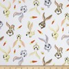 Susybee Harold The Hare Toss White, Fabric by The Yard