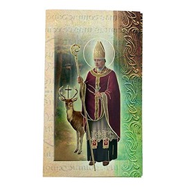 William J. Hirten Deluxe Catholic Holy Card with Traditional Prayers (Saint Hubert)