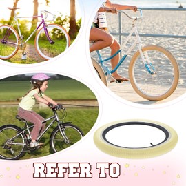 BALINGE 20 x 2.125 Bike tire with Tube 2 Pack 20 Bike tire Kids Bike Folding Replacement Tires Fits Most Kids Bikes,BMX Tires 20 inch,Light Yellow/2 Tires 2 Tubes 2 Levers