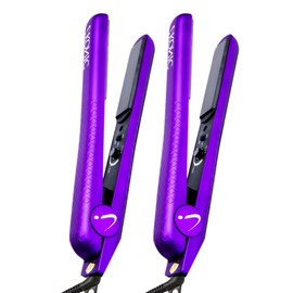 IKONIC 1.25” Floating Plates, 100% Pure Ceramic Hair Straightener & Flat Iron, Fast Heating, Anti-Static, Infrared Technology, Frizz-Free, Sleek Hair Styling Tool for Women & Professionals (Pack of 2)
