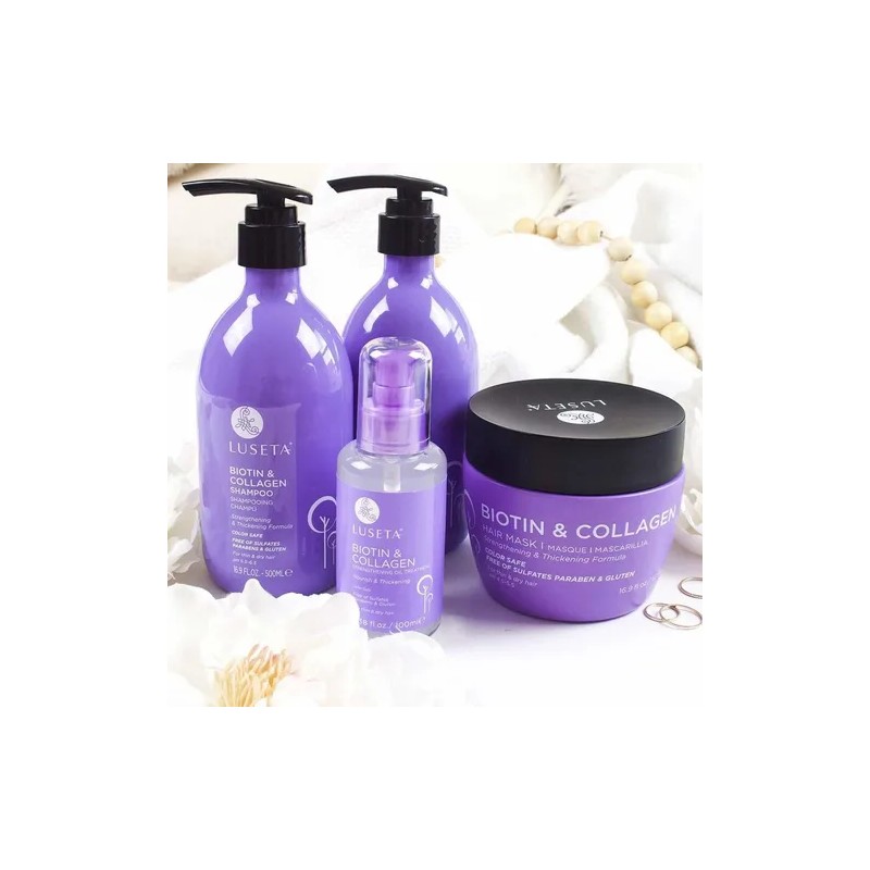 Luseta Shampoo Y Acondicionador Colageno Y Biotina 500 Ml