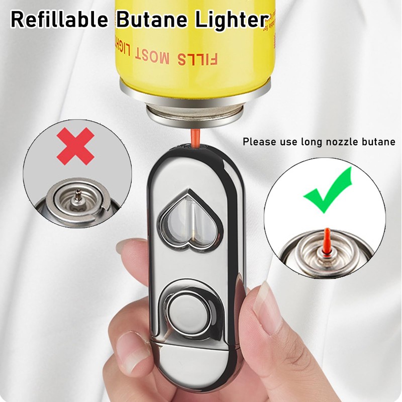 Torch Lighter, Dual Flame Butane Lighter Refillable, Windproof Adjustable Jet