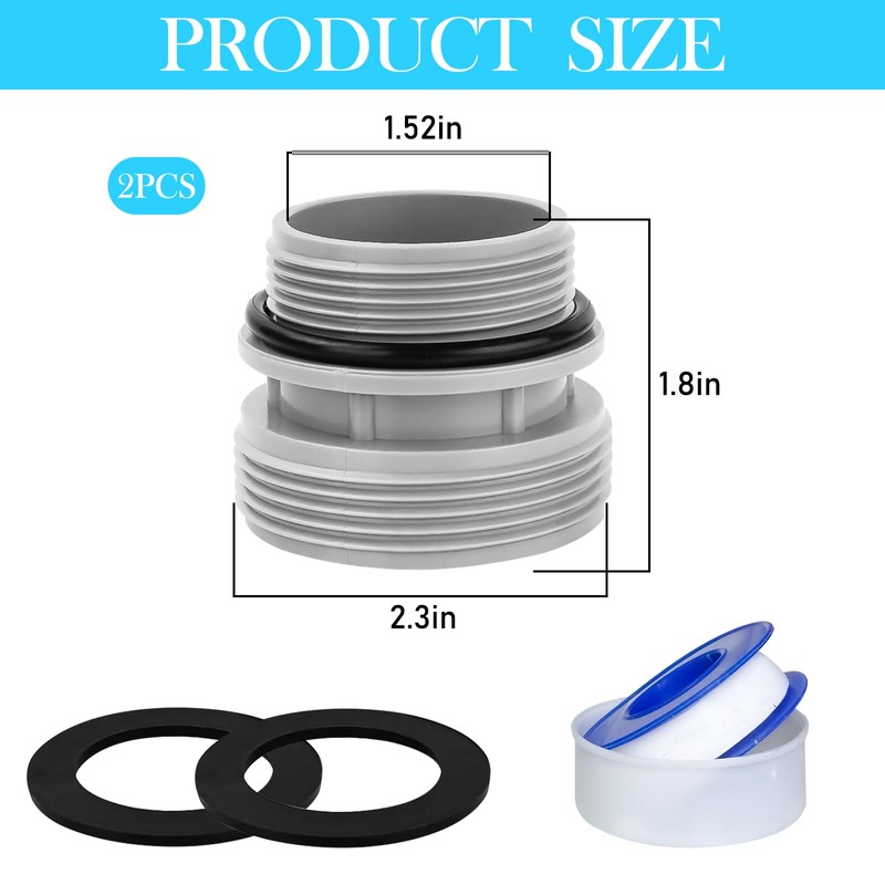 YJSDDNTY 2er Set Poolschlauch Adapter Set Poolpumpe Schlauchadapter für 40