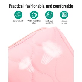 Travel Essentials Women's Makeup Bag, Lifestyle Products, Toiletries Organizer, Wide Mouth Fluffy Padded Women's Cosmetic Bag, Portable Large Capacity cosmetic organizer bag (light purple)