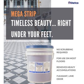 Detco Mega-Strip Heavy-Duty Floor Stripper | Non-Ammoniated, Low-Odor (1 Gallon)