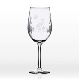 Rolf Glass Heron White Wine Glass 12 ounce - Stemmed Wine Glass Set of 4 Lead-Free Glass - Diamond Wheel Etched Wine Glasses – Proudly Made in the USA
