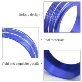 Hoypeyfiy Air Conditioning Knob Trim Ring, Center Control Knob Ring Replacement for Ford F Series 150 XLT 2016 2017 2018 2019 2020 (Bule)