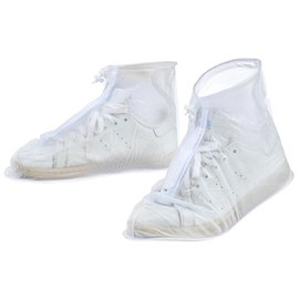 Reusable Waterproof Shoe Covers, White Rain Cover for Shoes Non-slip Shoe Cover Sand Control PVC Rain Shoes Covers Rains Boot Overshoes for Men Women Camping Outdoor Activities (XXL) Transparent