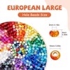 LAIDANLA Rainbow Large Hole Beads，200pcs 15mm European Large Hole Beads