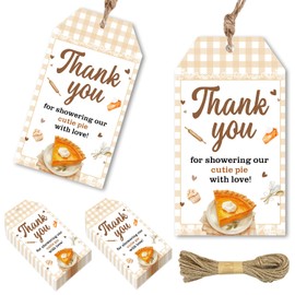 50PCS Little Cutie Pie Thank You Tags Little Cutie is On The Way Party Decorations Sweet as Pie Gift Tags for Cutie Pie Theme Baby Shower Birthday Favors