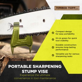 Timber Tuff Portable Chainsaw Sharpening Stump Vise with Thumb Screw Inclusion and Paint Coating for Tools and Home Improvement, Green